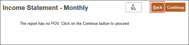 Information message about no POV in report