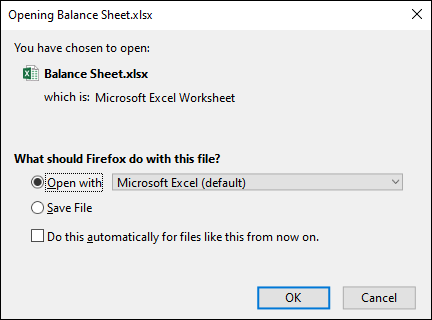 Opening Excel Dialog