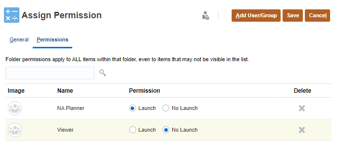 Assigning permission types