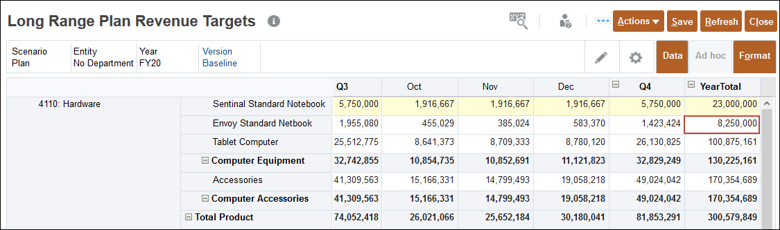 Target Data Entry Form