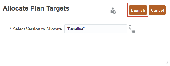 Allocate Plan Targets Dialog