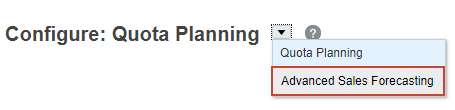 Select Advanced Sales Forecasting