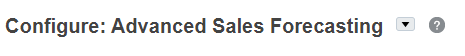 Configure: Advanced Sales Forecasting