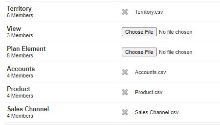 Selected import files