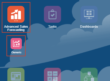 Navigating to the Advanced Sales Forecasting dashboard and forms