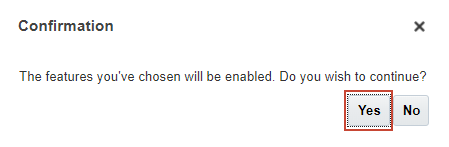 Confirmation message