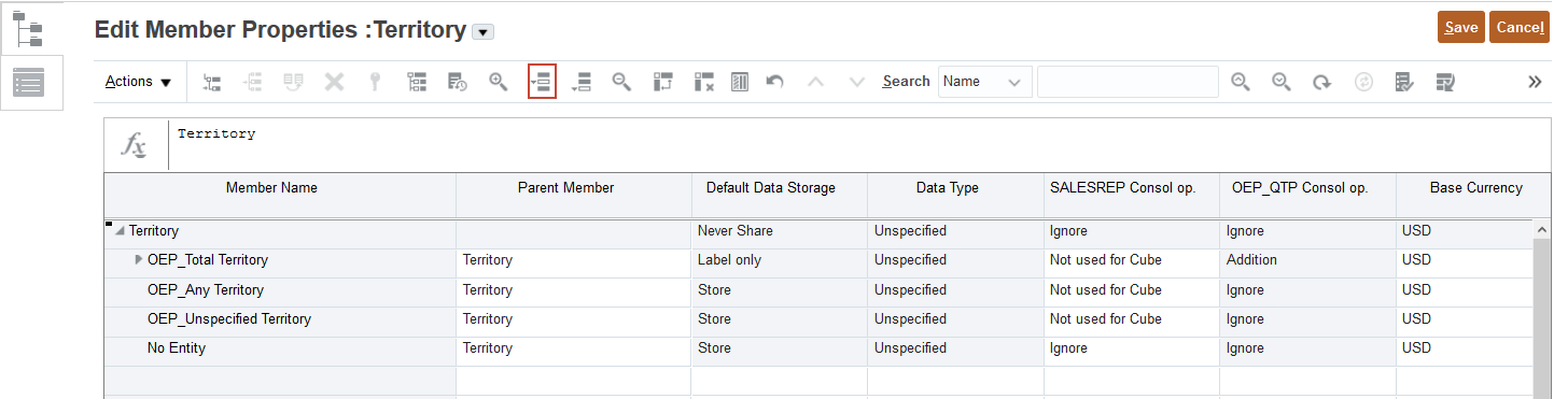 Zoom in All Levels for Territory