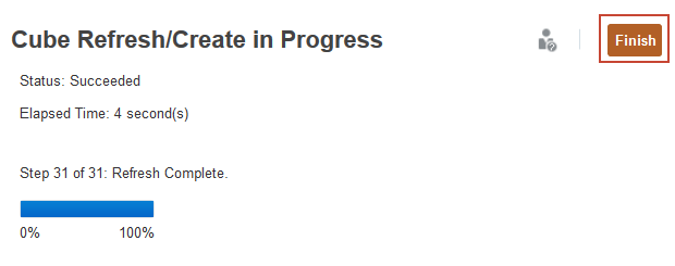 Refresh database success message