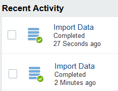 Successful Import Data job
