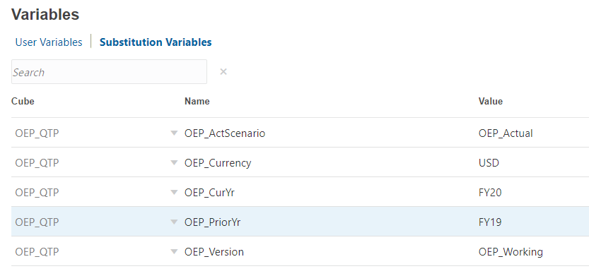 Change Years for Sub Variables