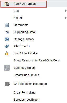 Add New Territory