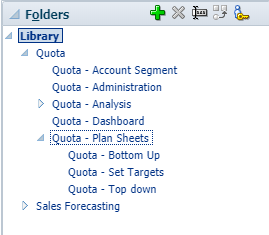 List of folders for Quota Planning