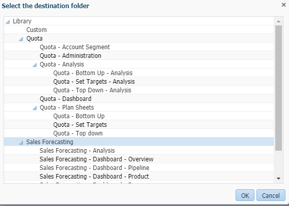 Select a destination folder