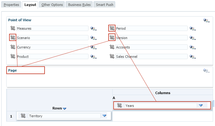 Drag and drop dimensions in the form layout