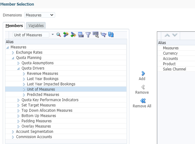 Selecting Unit of Measures