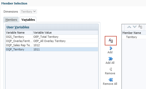 Clicking Function Selector for a member