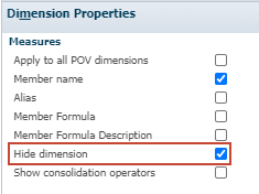 Hide dimension