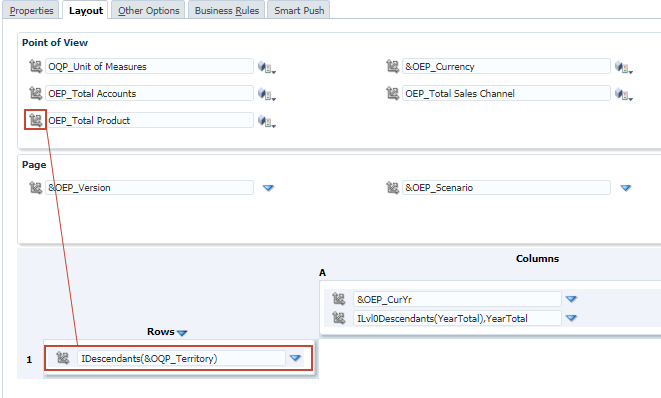 Drag and drop Product to the rows