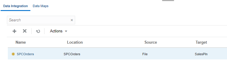 SPCOrders listed in Data Integration