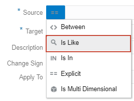 Set Source to is Like