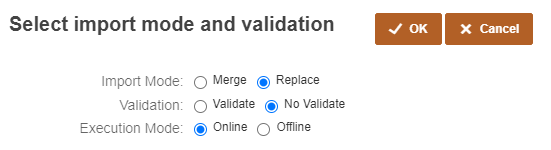 Import mode and validation