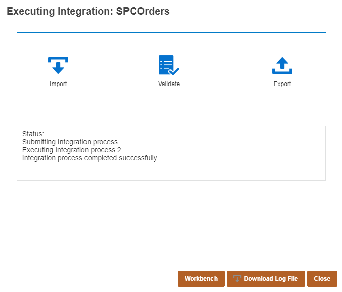 Integration completed successfully