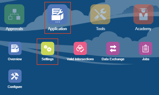 Navigating to Application Settings