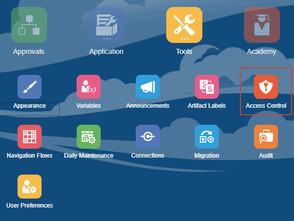 Tools cluster and the Access Control card