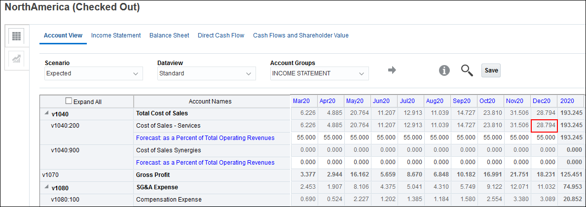 Dec 20 for Cost of Sales Services