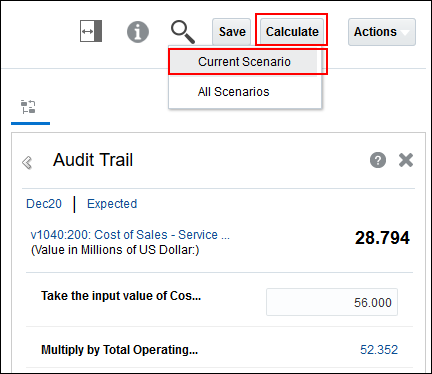 Calculate Current Scenario