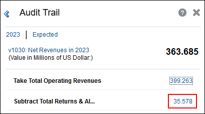 Total Returns and Allow Highlighted
