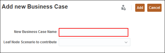 Add new business case dialog