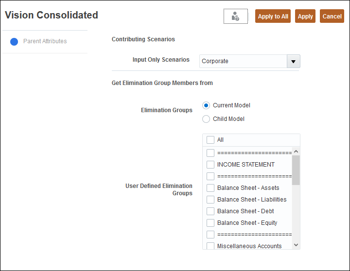 Vision Consolidated Attributes