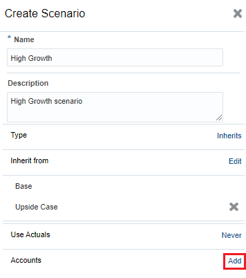 Add accounts to sceanrio
