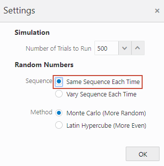 Setting sequence options