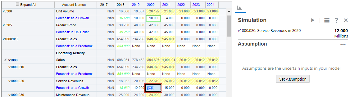 Selecting a data cell