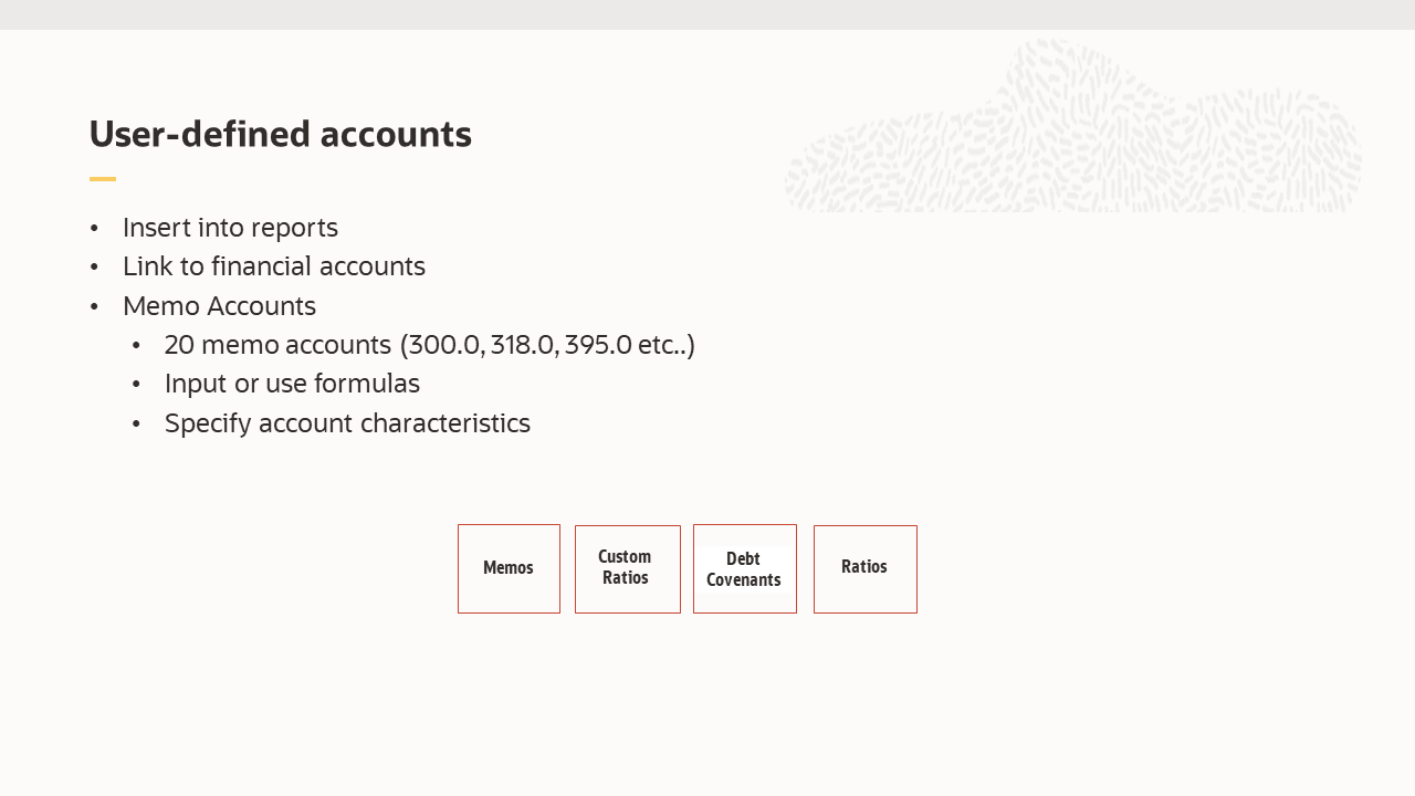 Sub account characteristics