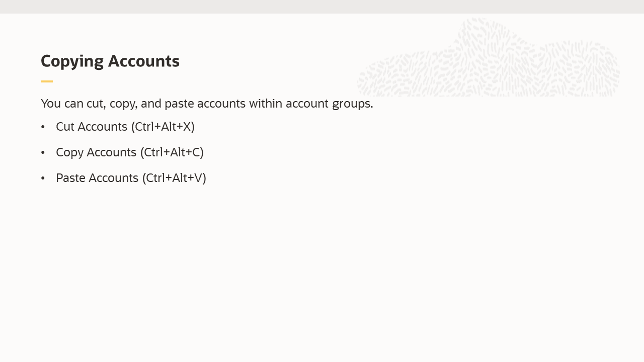 Account groups