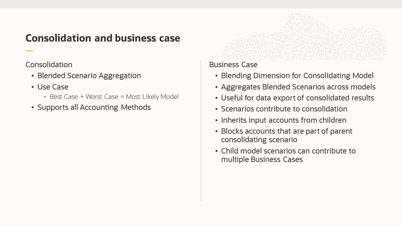 Consolidation and business case