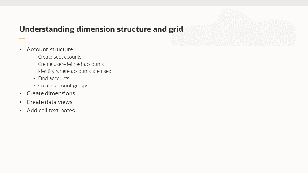 Understanding dimension structure and grid
