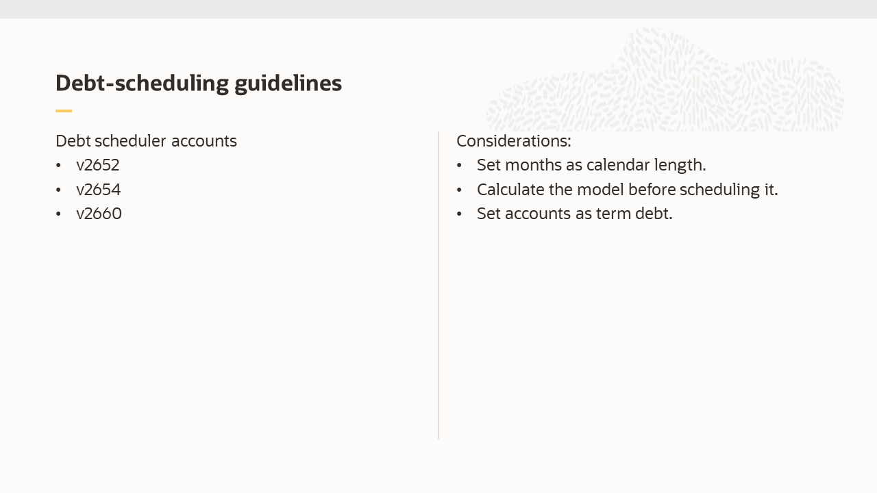 Debt-scheduling guidelines