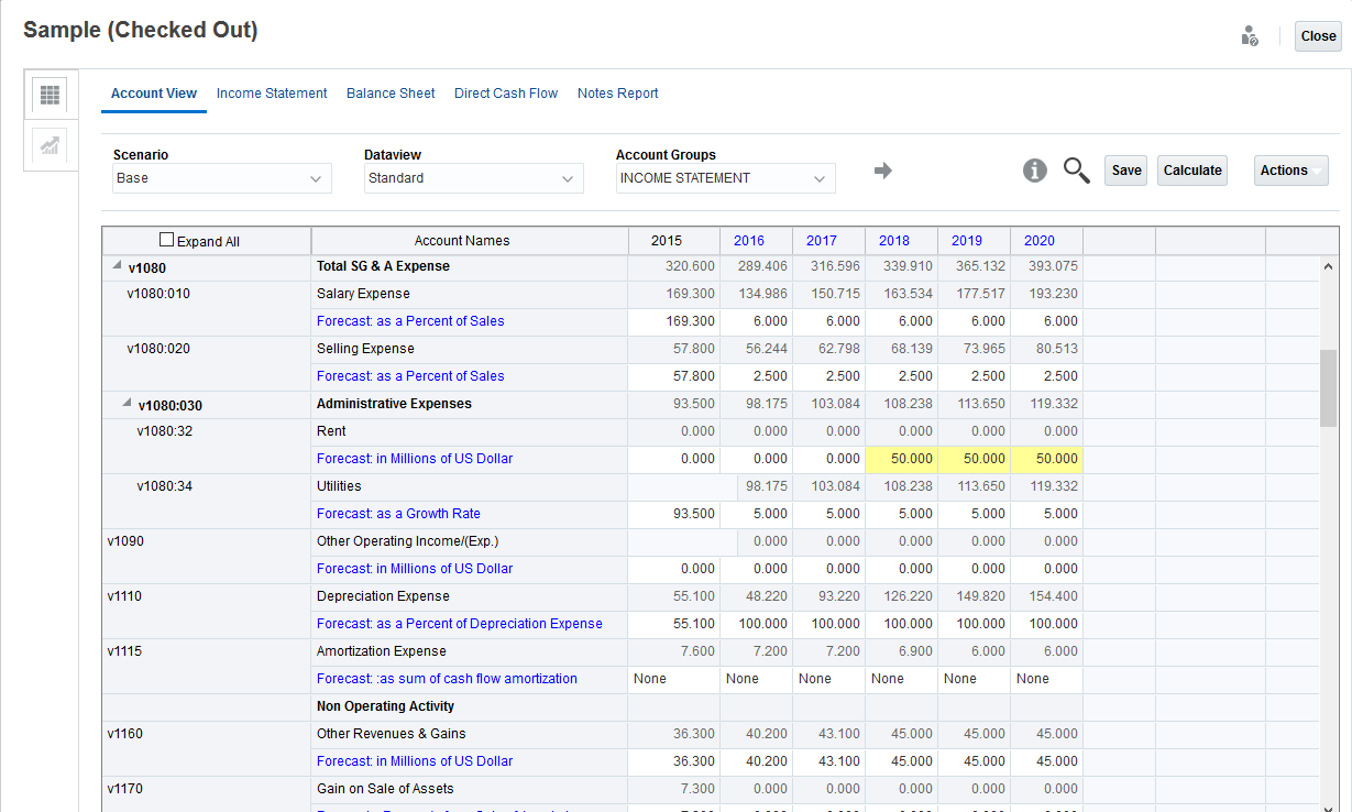 Enter subaccount data