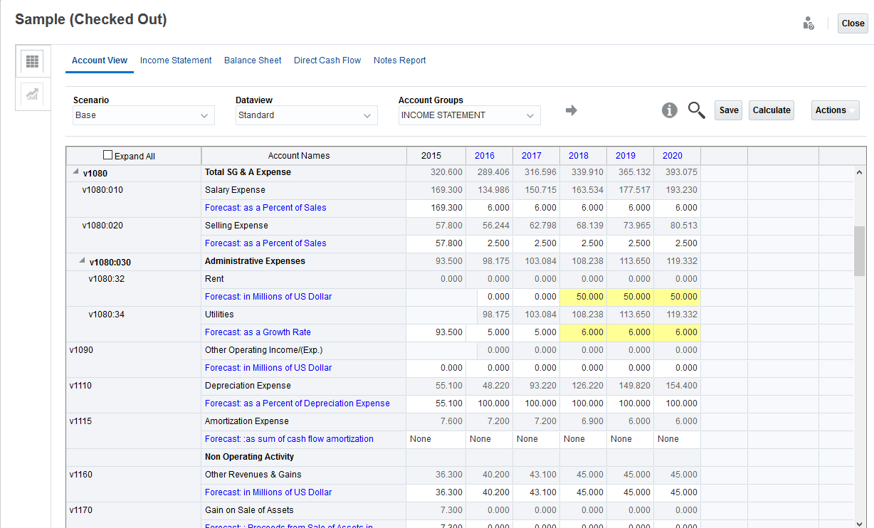 Enter subaccount data