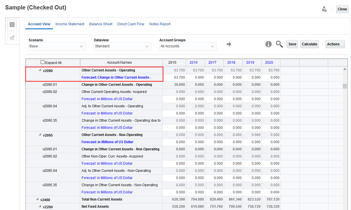 Select Other Current Assets - Operating