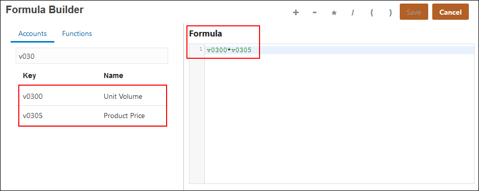 Formula Builder Showing Formula