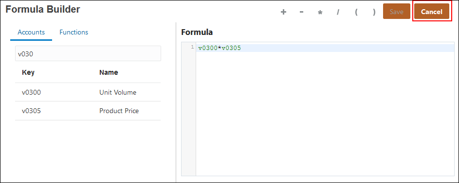 Close Formula Builder