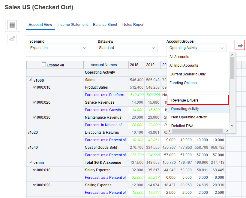 Select Account Group