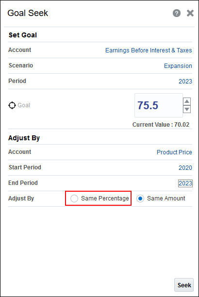 Select Same Percentage