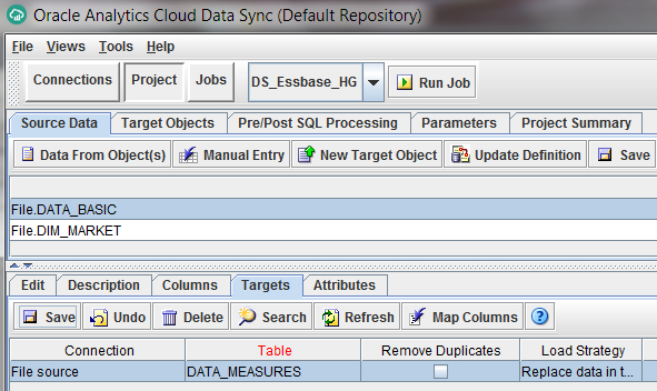 Measures File Source Added to the Project