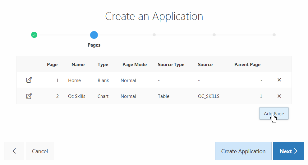 Create an Application - Pages